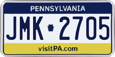 PA license plate JMK2705