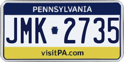 PA license plate JMK2735