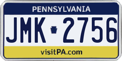 PA license plate JMK2756