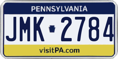 PA license plate JMK2784