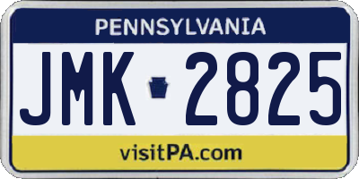 PA license plate JMK2825