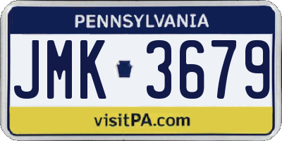 PA license plate JMK3679