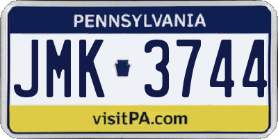 PA license plate JMK3744
