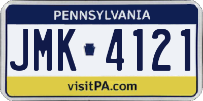 PA license plate JMK4121