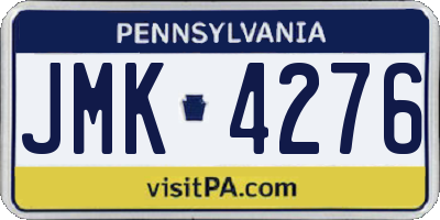 PA license plate JMK4276