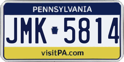 PA license plate JMK5814