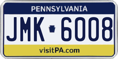 PA license plate JMK6008