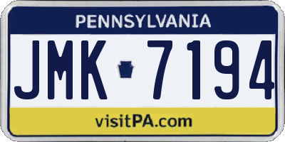 PA license plate JMK7194