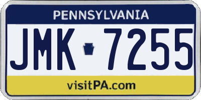 PA license plate JMK7255