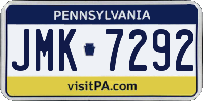 PA license plate JMK7292