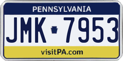 PA license plate JMK7953