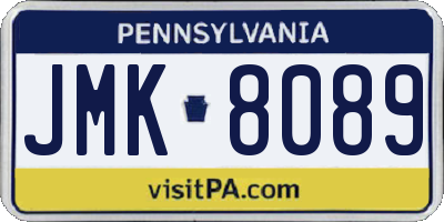 PA license plate JMK8089