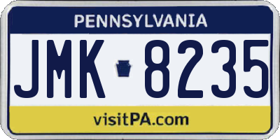 PA license plate JMK8235