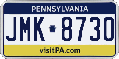PA license plate JMK8730