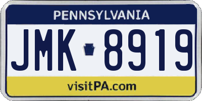 PA license plate JMK8919