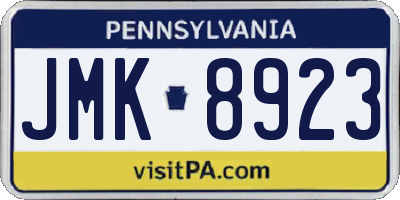 PA license plate JMK8923