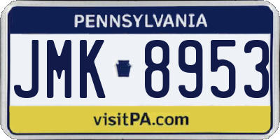 PA license plate JMK8953