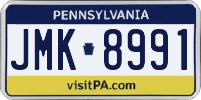 PA license plate JMK8991