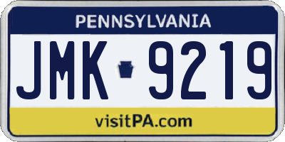 PA license plate JMK9219