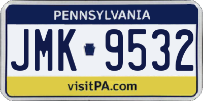 PA license plate JMK9532