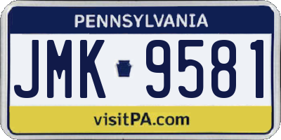PA license plate JMK9581