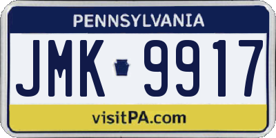 PA license plate JMK9917