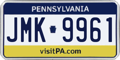 PA license plate JMK9961