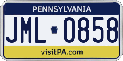 PA license plate JML0858