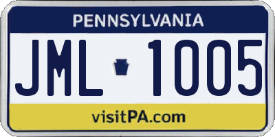 PA license plate JML1005