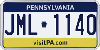 PA license plate JML1140
