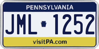 PA license plate JML1252