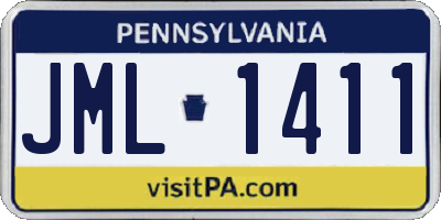 PA license plate JML1411