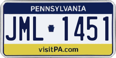 PA license plate JML1451