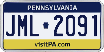 PA license plate JML2091
