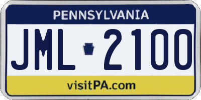 PA license plate JML2100