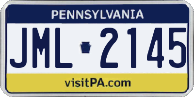 PA license plate JML2145