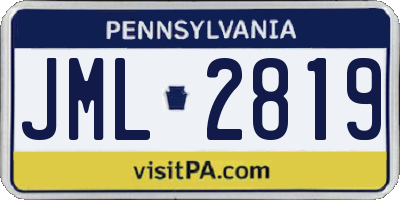 PA license plate JML2819