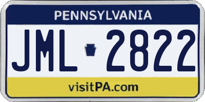 PA license plate JML2822