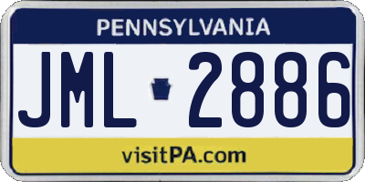 PA license plate JML2886