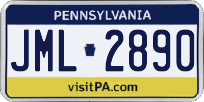 PA license plate JML2890