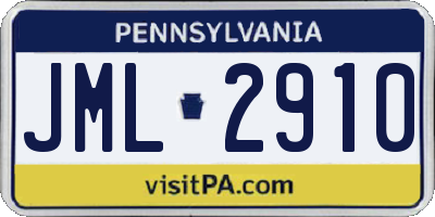 PA license plate JML2910