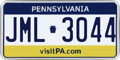 PA license plate JML3044