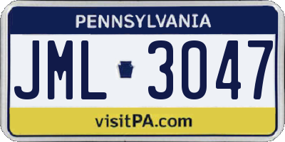 PA license plate JML3047