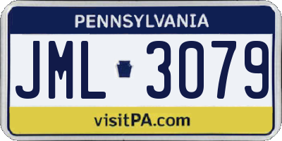 PA license plate JML3079