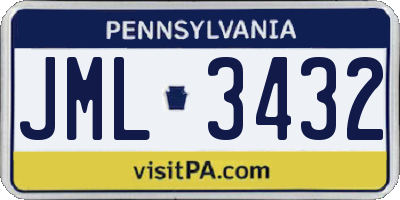 PA license plate JML3432