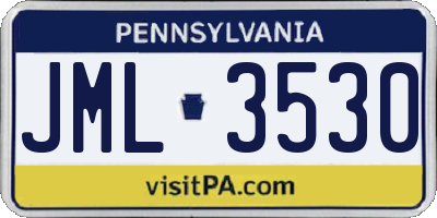 PA license plate JML3530