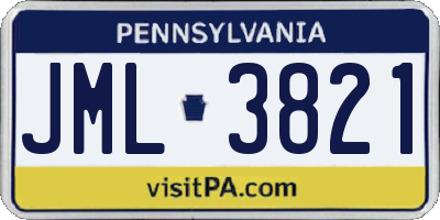 PA license plate JML3821