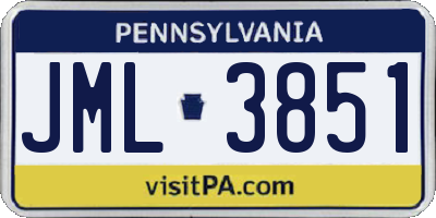 PA license plate JML3851