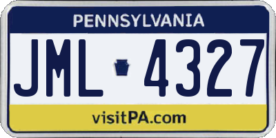 PA license plate JML4327