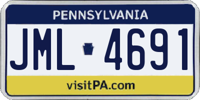 PA license plate JML4691
